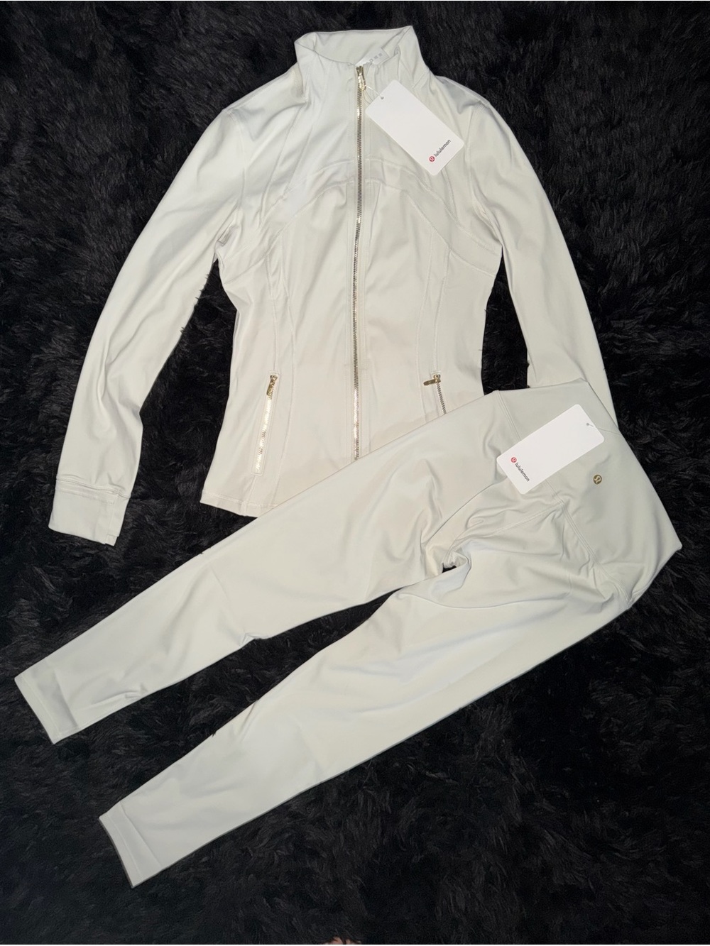lululemon athletica White Track Jacket and Joggers Set